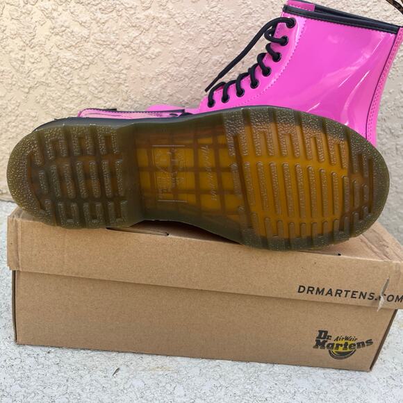 Dr Martens Patent Leather Air Bounce Boots 1460 Pink Thrift Lamper Air Wair SZ 9 - Picture 5 of 9